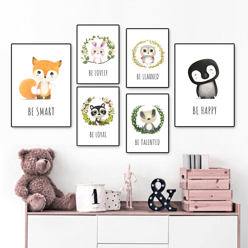 Animal Canvas Poster and Print - Baby Nursery Animal Pictures 评论和价格