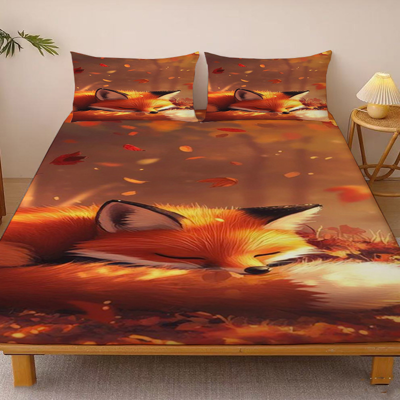 Autumn Leaves Sleeping Cute Li - Baby Nursery Bedding 评论和价格