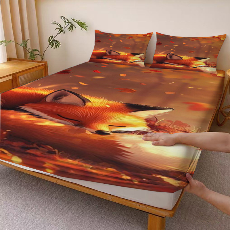Autumn Leaves Sleeping Cute Li - Baby Nursery Bedding 评论和价格