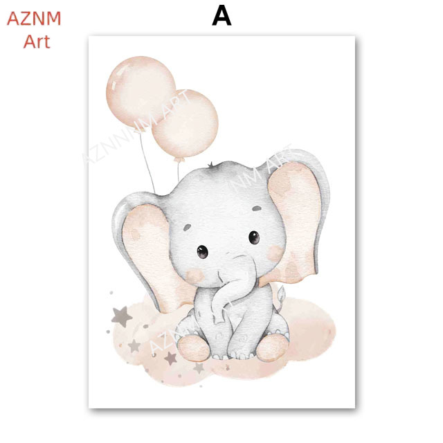 Elephant Balloon Rainbow Moon  - Baby Nursery Art 评论和价格