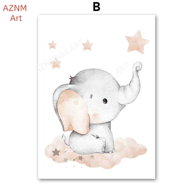 Elephant Balloon Rainbow Moon  - Baby Nursery Art 评论和价格