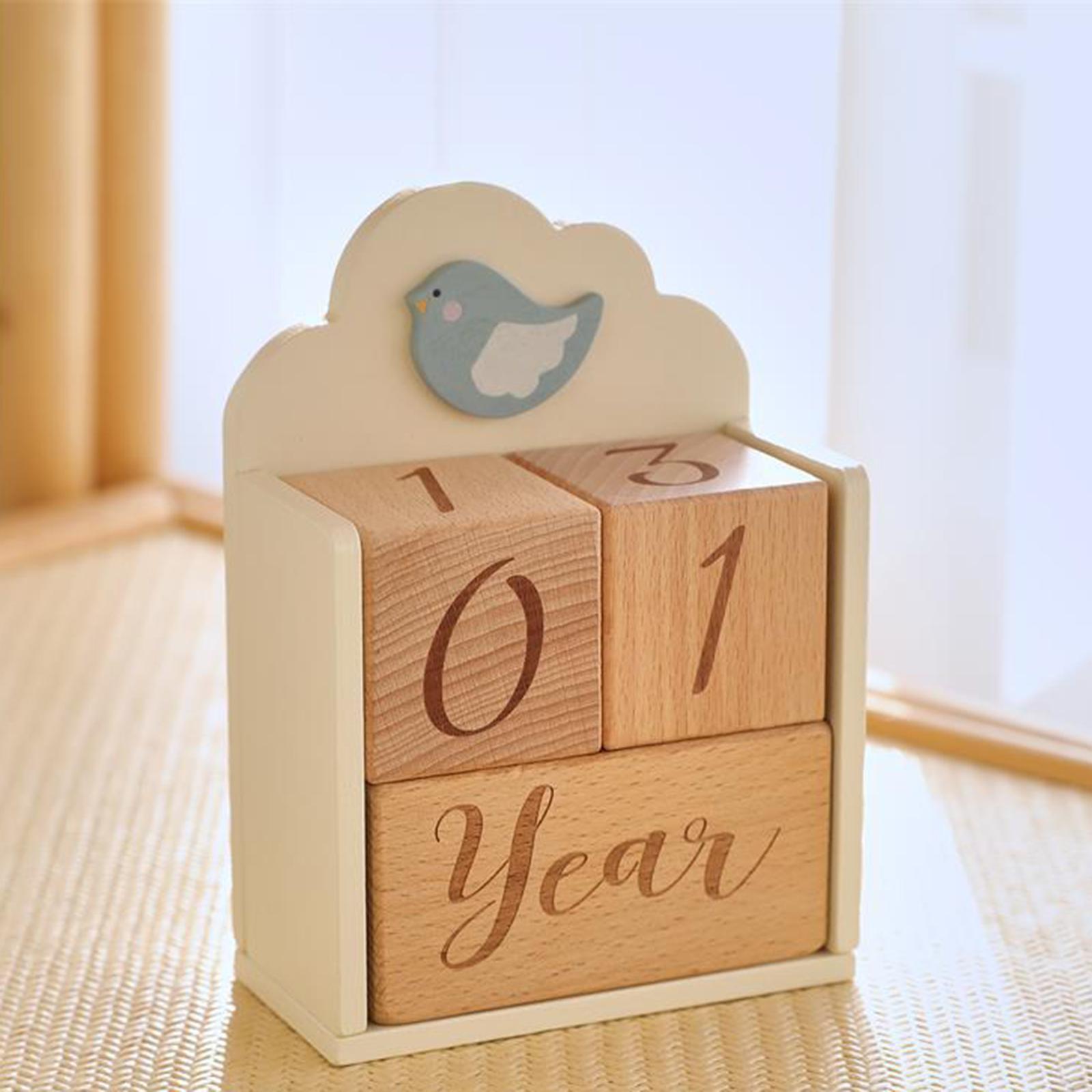 Wooden Baby Age Blocks Unique  - Baby Nursery Age 评论和价格