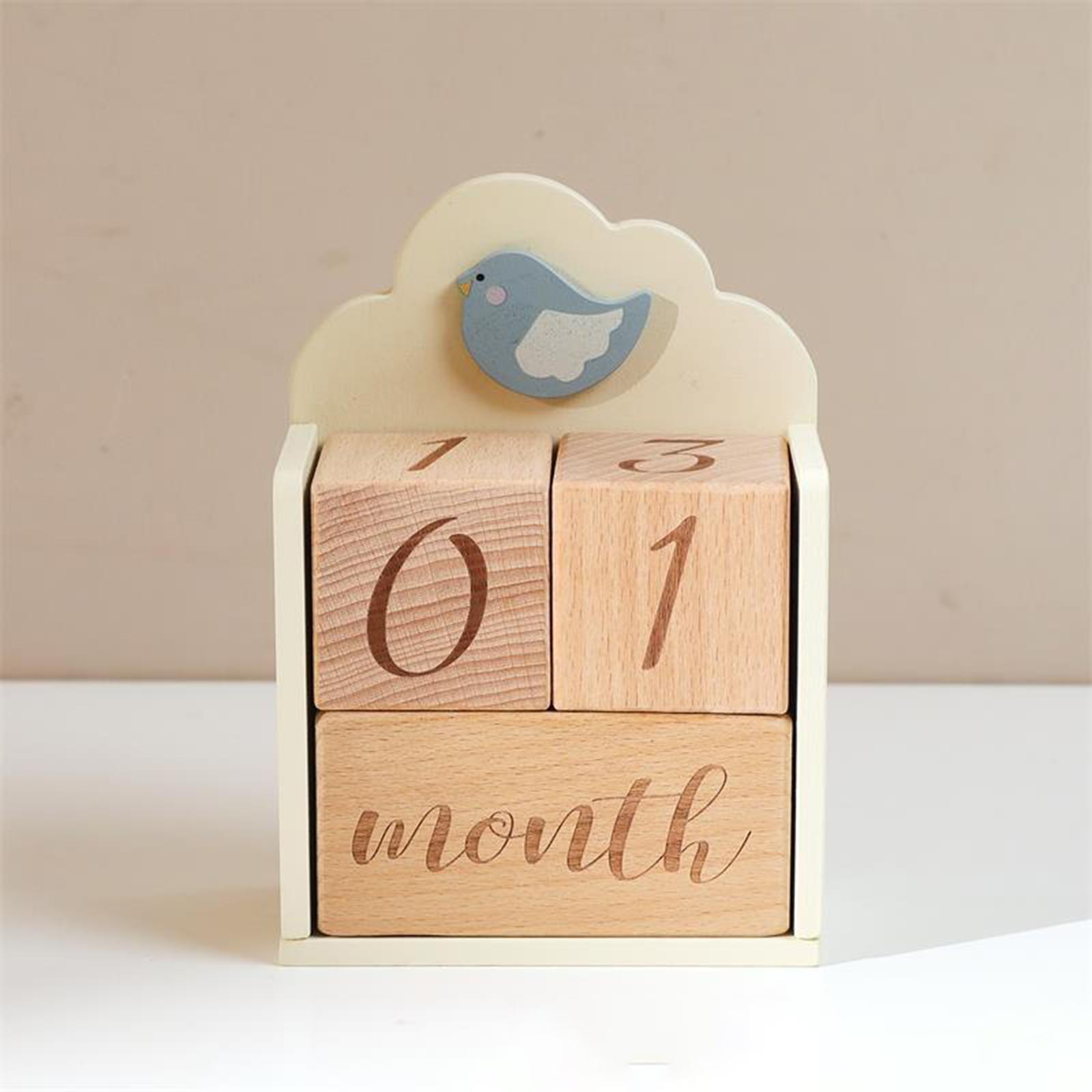 Wooden Baby Age Blocks Unique  - Baby Nursery Age 评论和价格