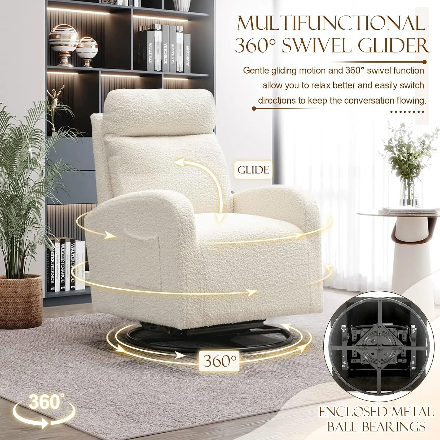 Modern Swivel Glider Chair, Up - Baby Nursery Glider Chair 评论和价格