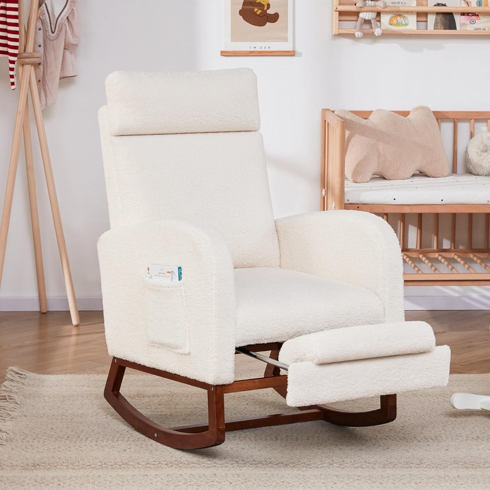Rocking Chair Nursery Chair wi - Baby Nursery Glider Chair 评论和价格