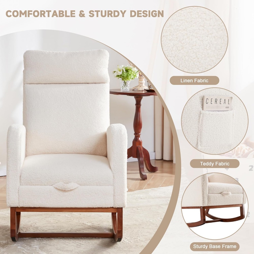 Rocking Chair Nursery Chair wi - Baby Nursery Glider Chair 评论和价格