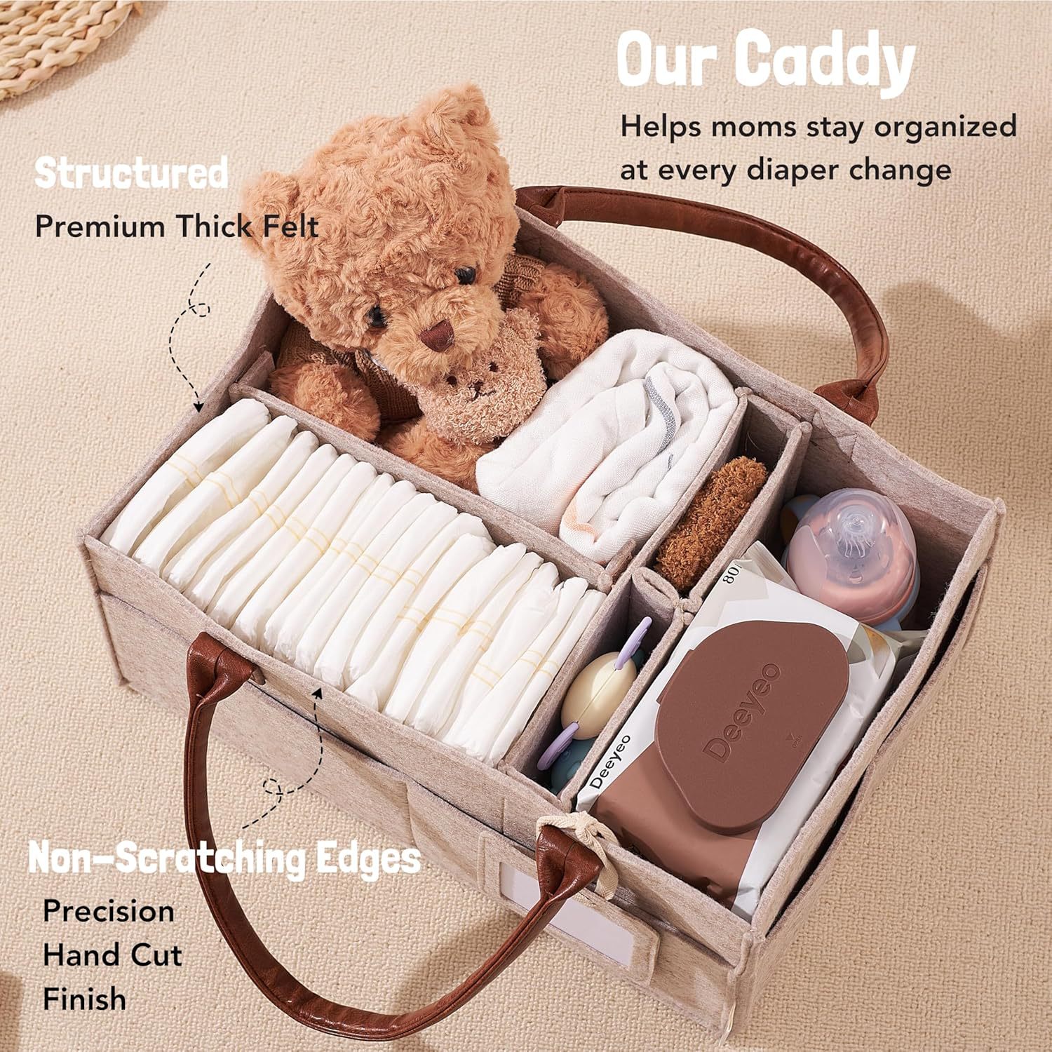 Baby Felt Storage Nursery Orga - Diaper Caddy Organizer 评论和价格