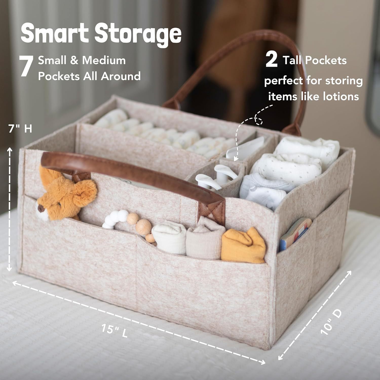 Baby Felt Storage Nursery Orga - Diaper Caddy Organizer 评论和价格