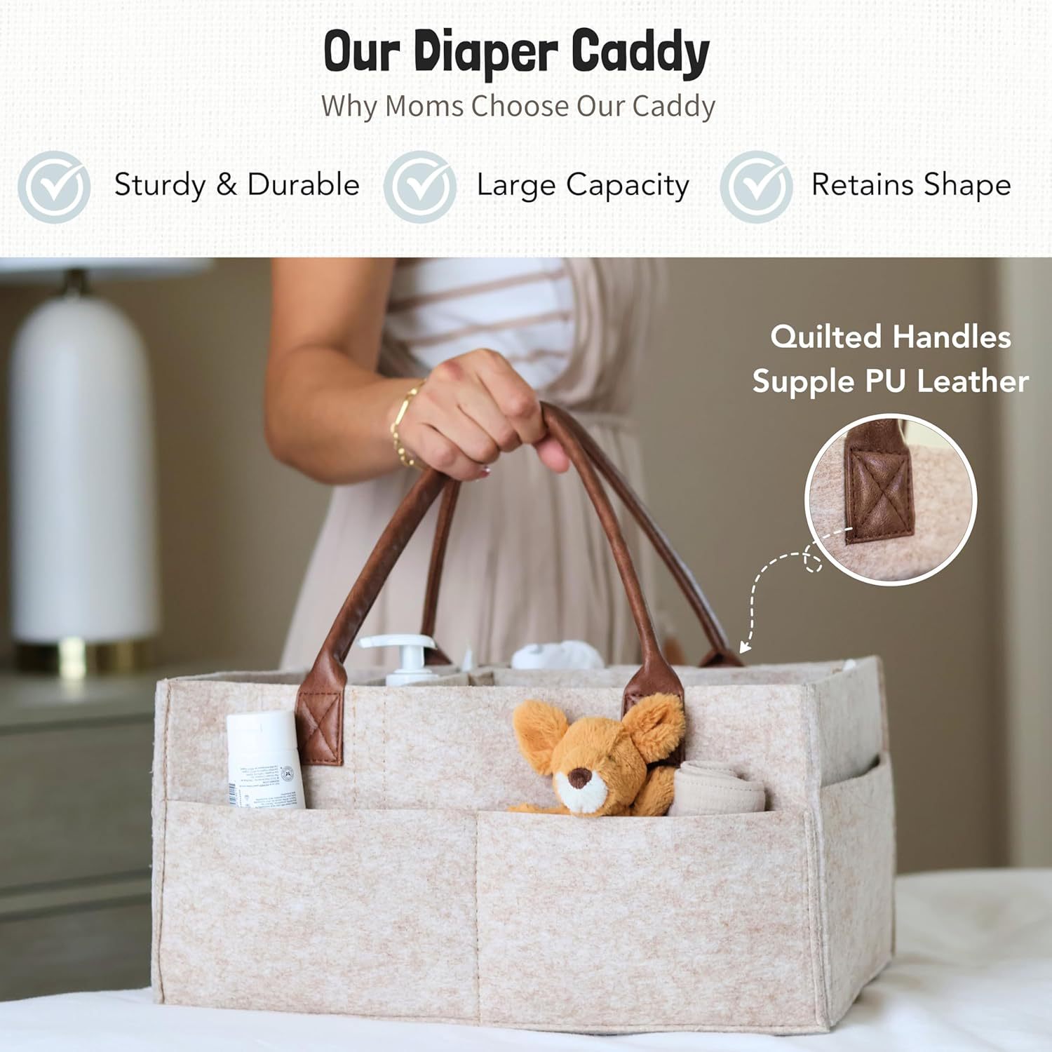 Baby Felt Storage Nursery Orga - Diaper Caddy Organizer 评论和价格