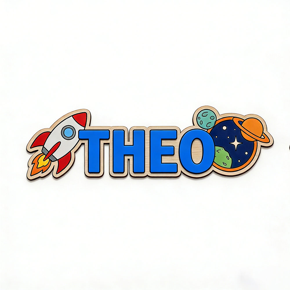 Personalized Space Rocket Name - Baby Nursery Artwork 评论和价格