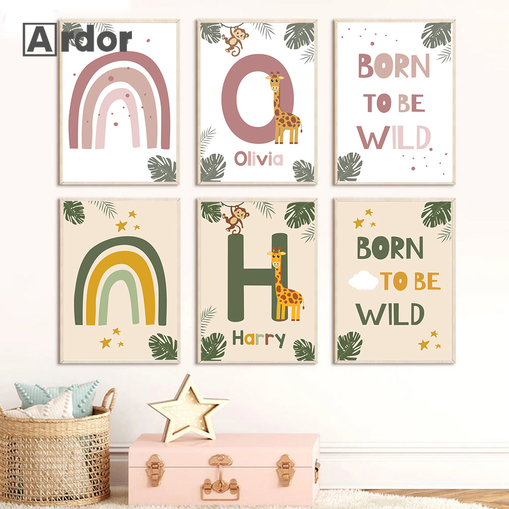 Nordic Jungle Animal Posters C - Baby Nursery Animal Pictures 评论和价格