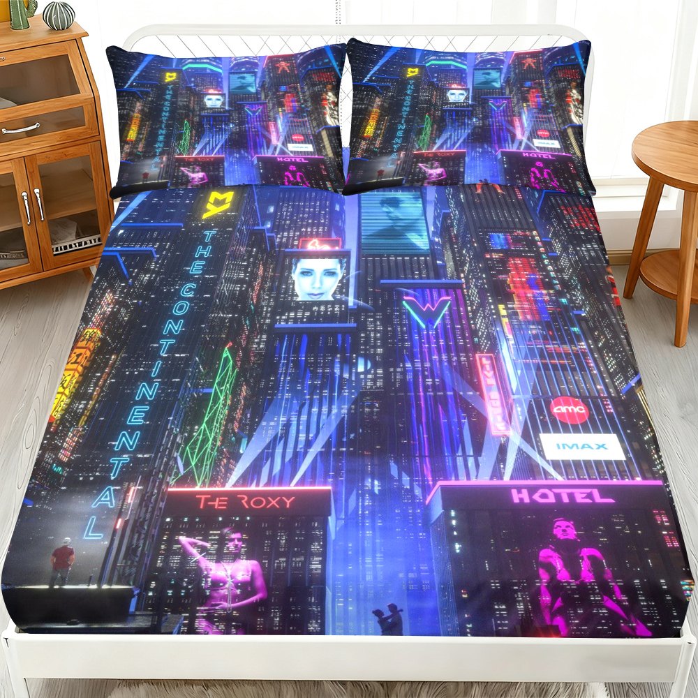 3-Piece Set of Urban Landscape - Baby Nursery Bedding 评论和价格