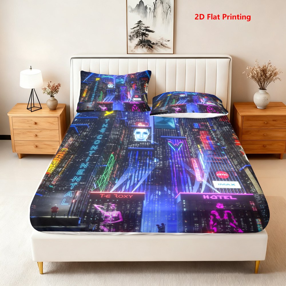 3-Piece Set of Urban Landscape - Baby Nursery Bedding 评论和价格