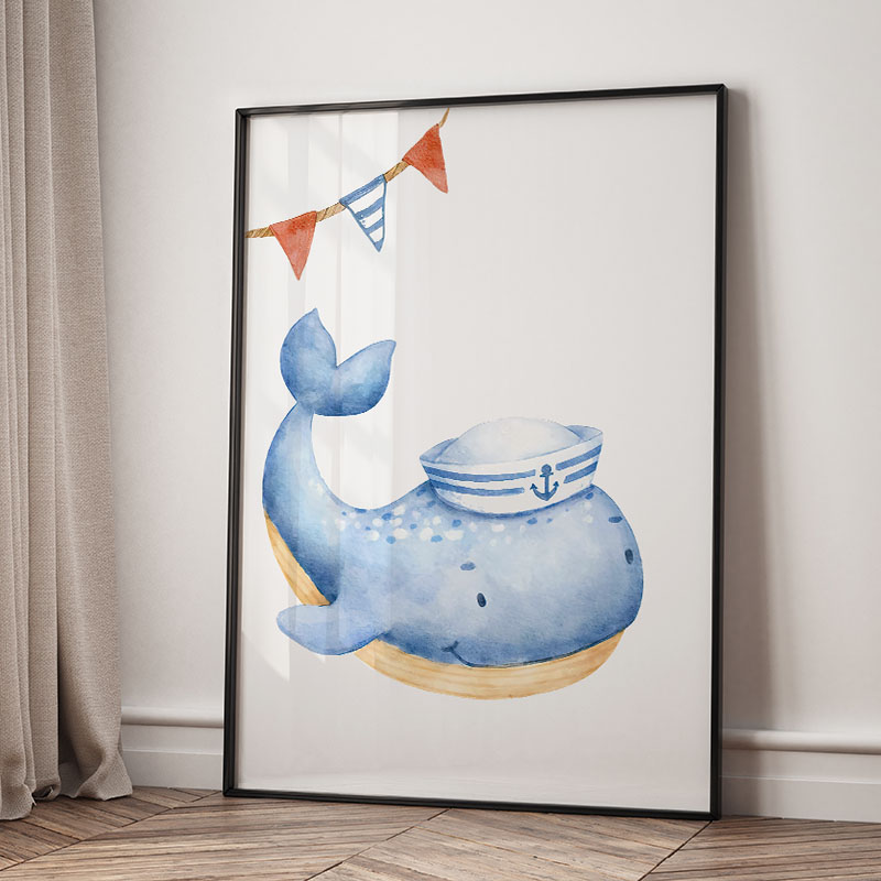 Bear Whale Sailboat Lighthouse - Baby Nursery Art 评论和价格