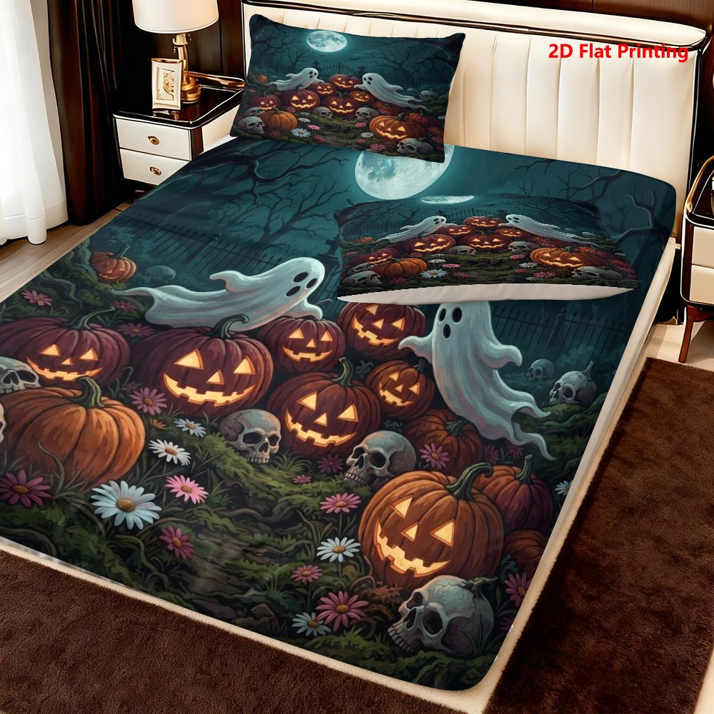 Halloween Pumpkin Ghost Fitted - Baby Nursery Bedding 评论和价格