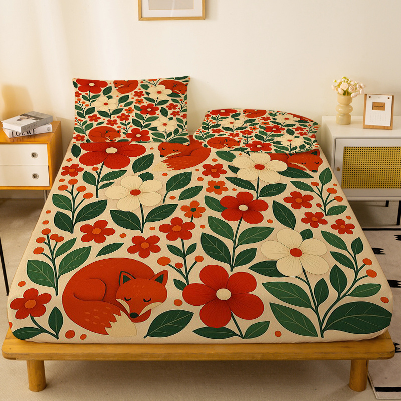 Two Little Foxes Floral Fitted - Baby Nursery Bedding 评论和价格