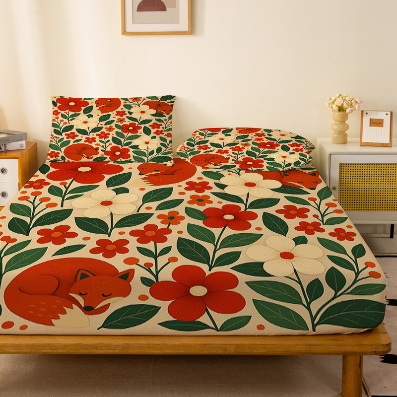 Two Little Foxes Floral Fitted - Baby Nursery Bedding 评论和价格