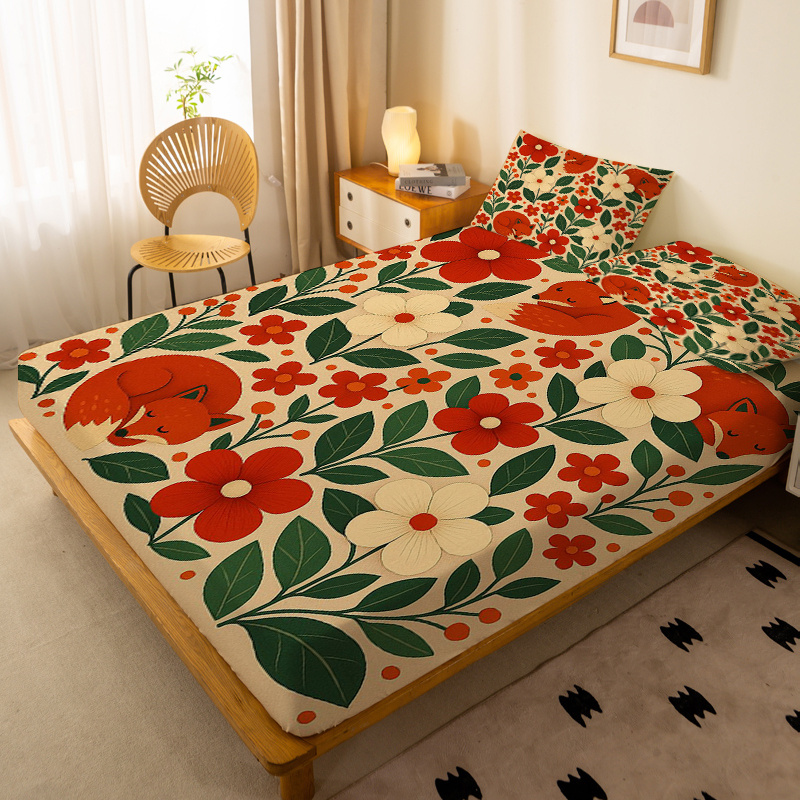 Two Little Foxes Floral Fitted - Baby Nursery Bedding 评论和价格