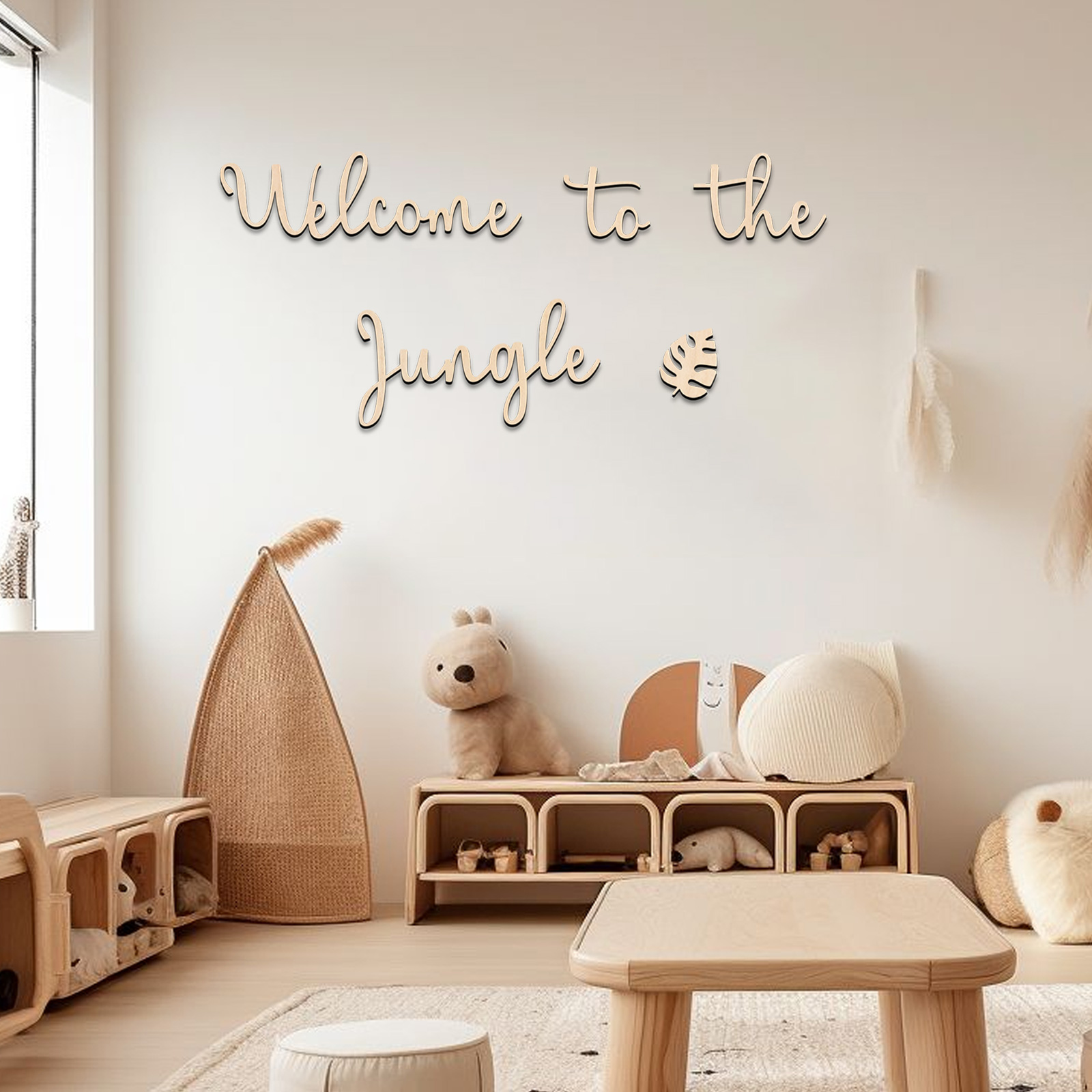 Welcome to the Jungle Wooden S - Baby Nursery Artwork 评论和价格