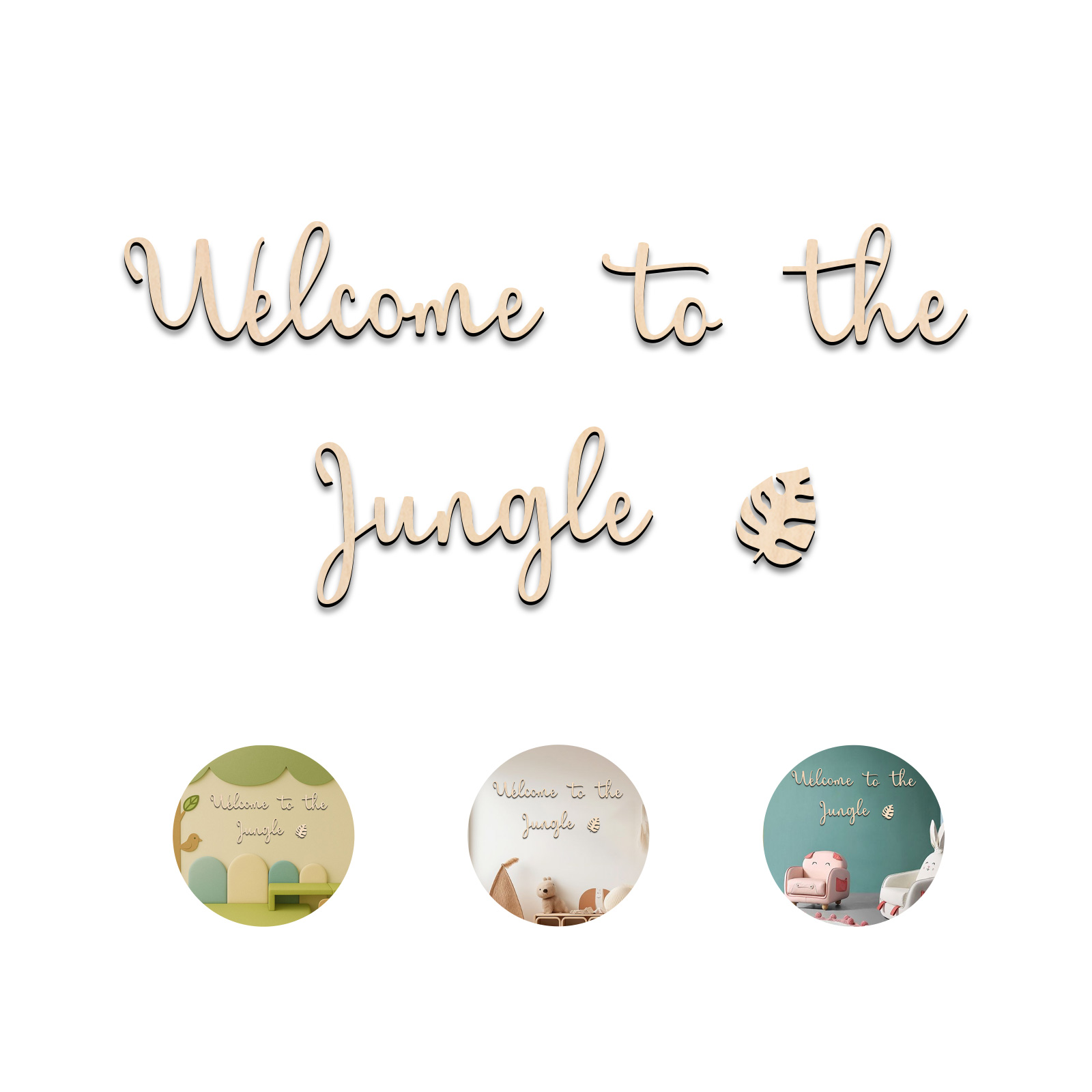 Welcome to the Jungle Wooden S - Baby Nursery Artwork 评论和价格