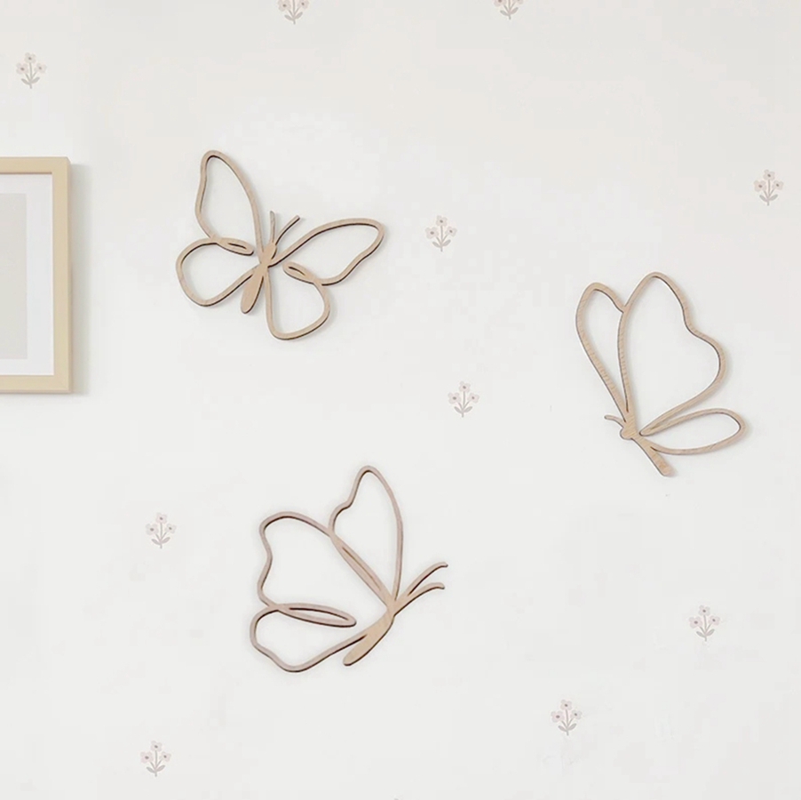Wooden Butterflies Sign, Woode - Baby Nursery Artwork 评论和价格