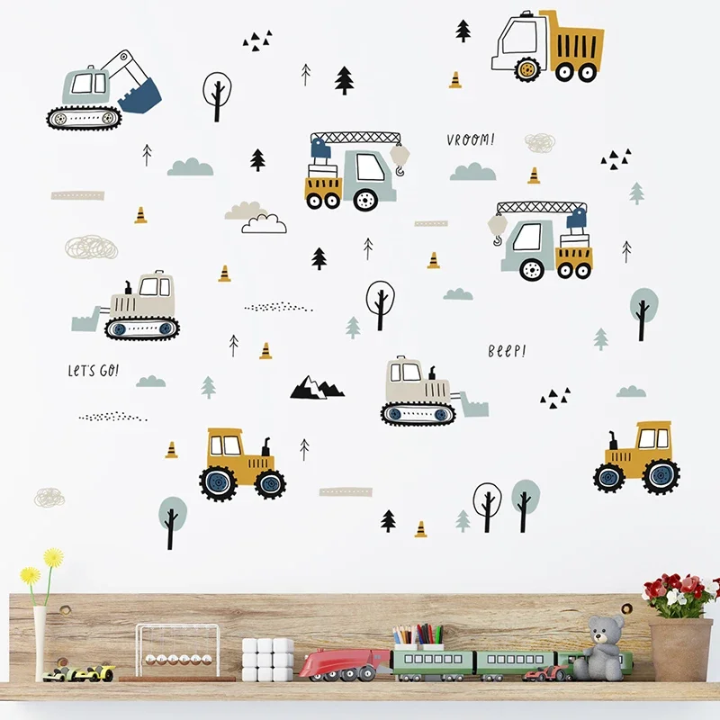 Hand Drawn Cute Cars Cargo Tru - Baby Nursery Bedding 评论和价格