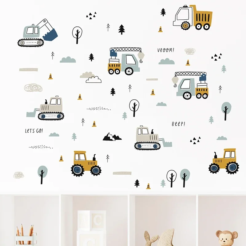 Hand Drawn Cute Cars Cargo Tru - Baby Nursery Bedding 评论和价格