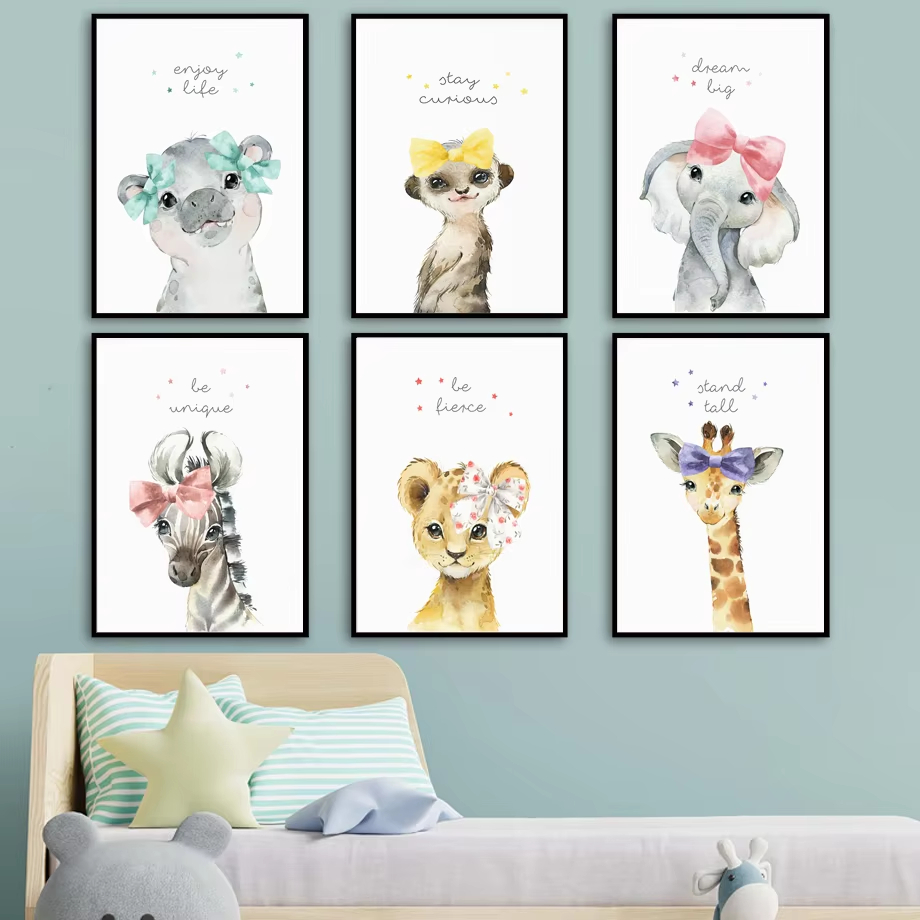 Lion Zebra Giraffe Elephant Hi - Baby Nursery Animal Pictures 评论和价格