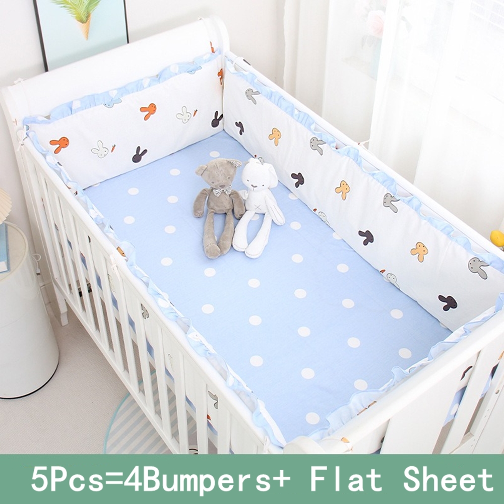 5Pcs Crib Bedding Set Girl Bab - Baby Nursery Bedding 评论和价格