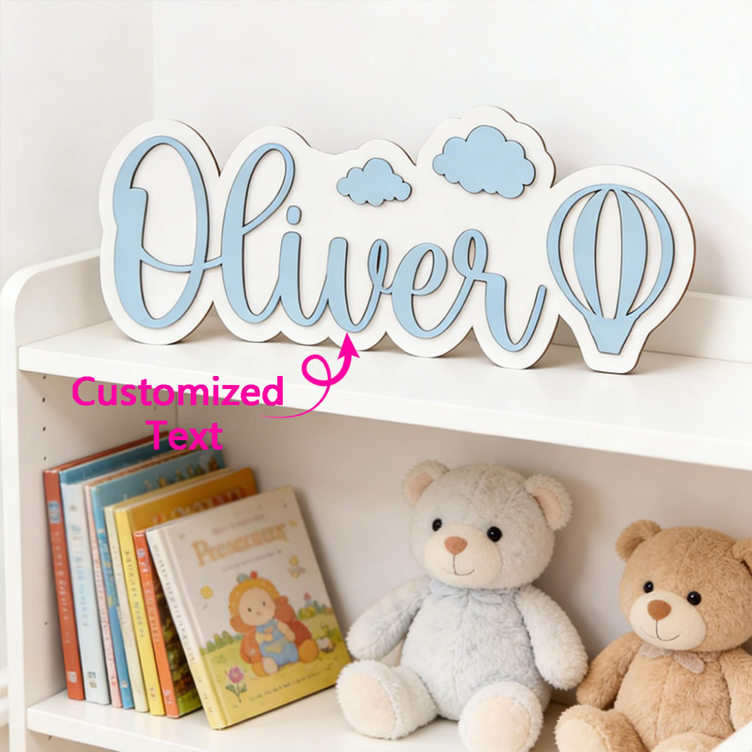 Personalized Hot Air Balloon & - Baby Nursery Artwork 评论和价格