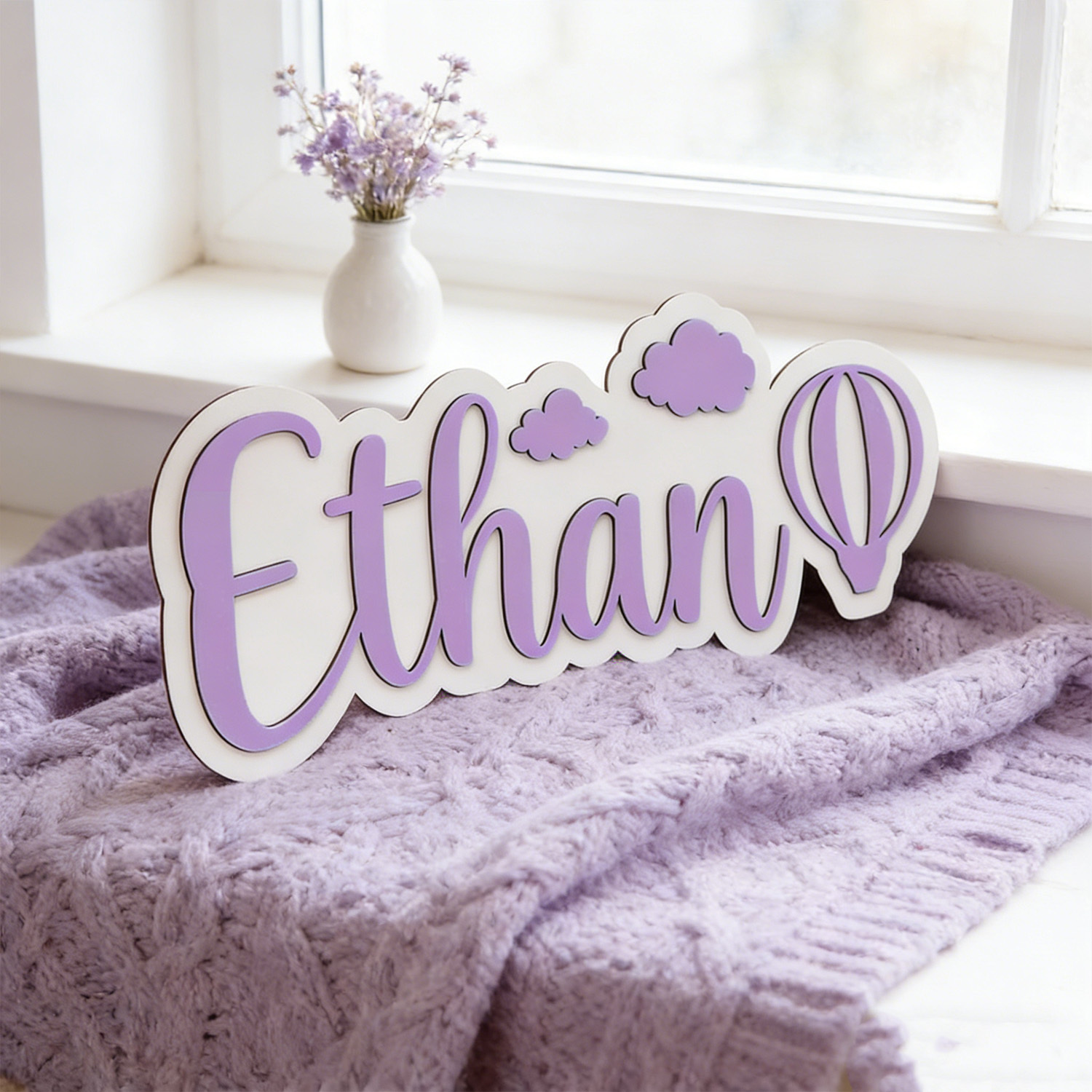Personalized Hot Air Balloon & - Baby Nursery Artwork 评论和价格