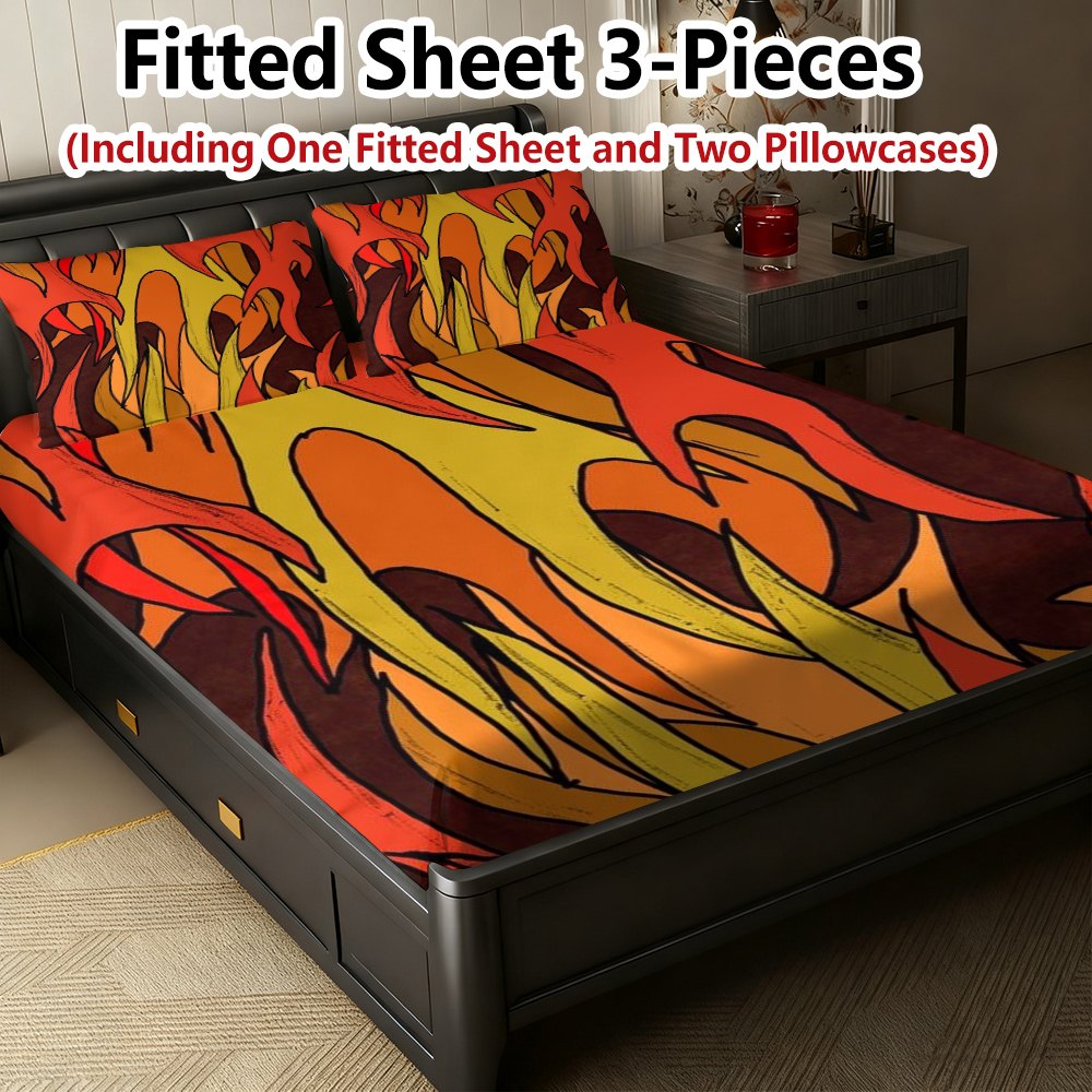 Flame-Themed Bed Sheets Full S - Baby Nursery Bedding 评论和价格