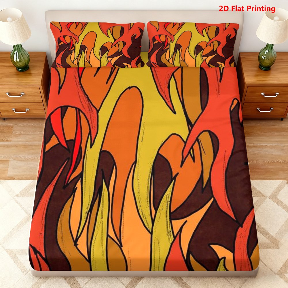 Flame-Themed Bed Sheets Full S - Baby Nursery Bedding 评论和价格